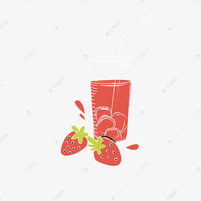草莓汽水卡通头像图片