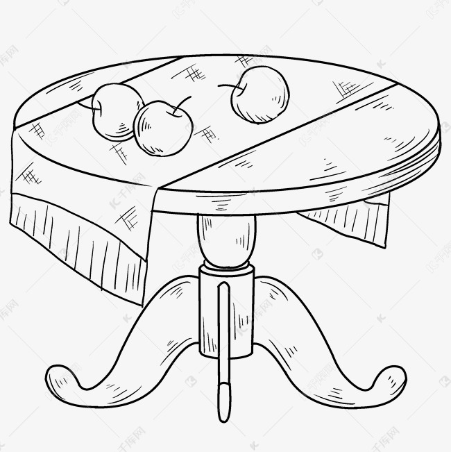 圆桌画法图片