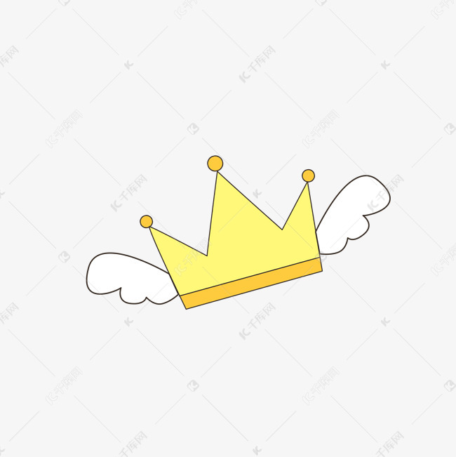 带翅膀的黄色皇冠