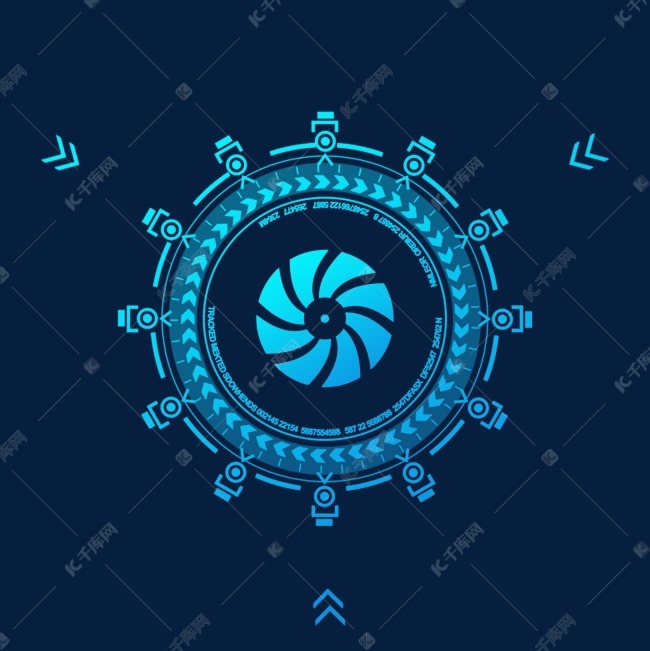 蓝色圆形科技元素