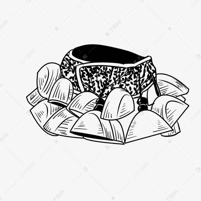 线描腕铃手绘插画