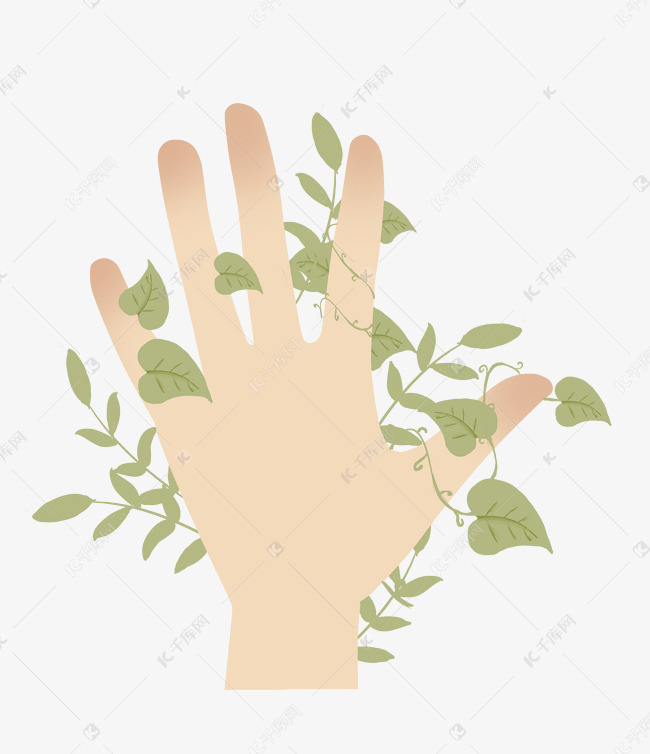 小清新藤蔓数字5手指