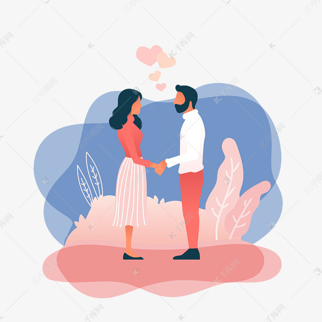 绿色情人节约会的男女
