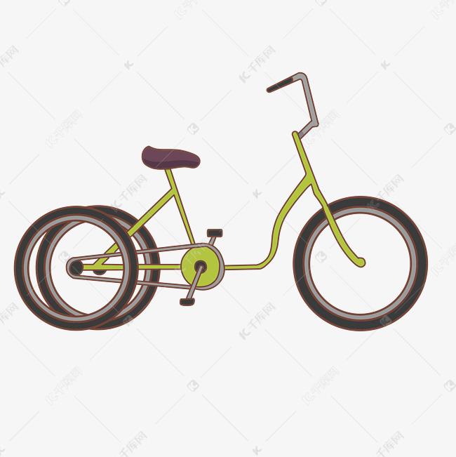 卡通双色轮子自行车
