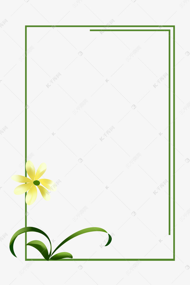 黄色花瓣小清新手绘边框素材图片免费下载-千库网