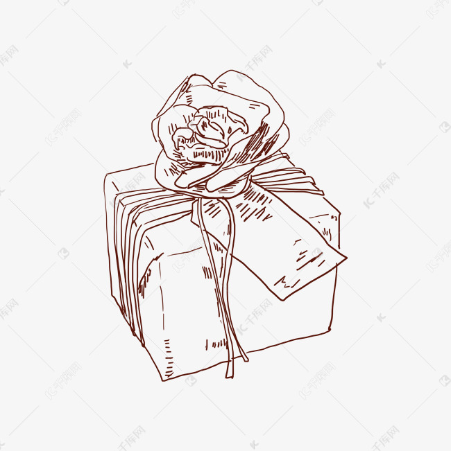 线描鲜花包装盒