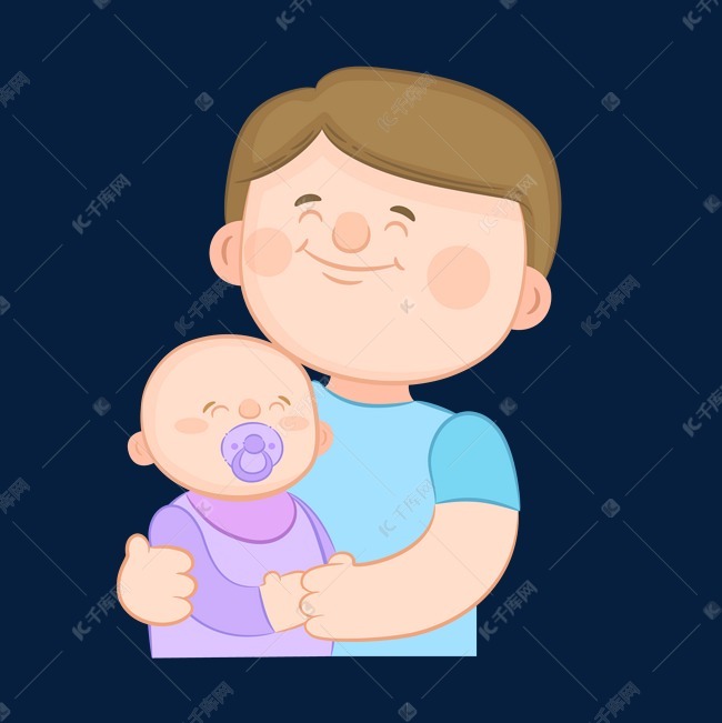 怀抱婴儿的父亲矢量素材