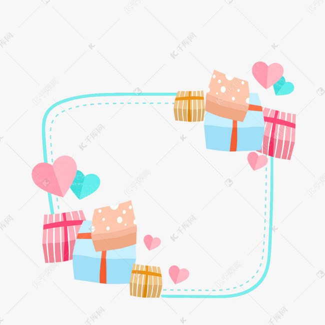 简单的手绘爱情礼物元素