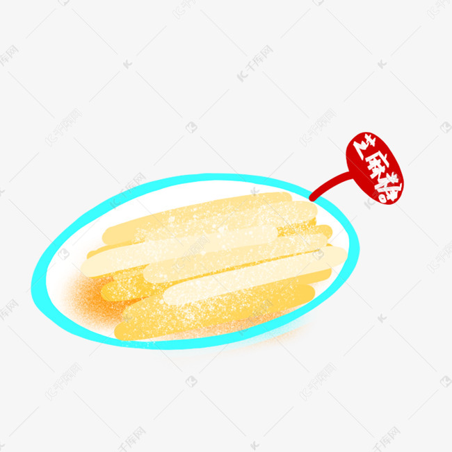 手绘的新年美食芝麻糖