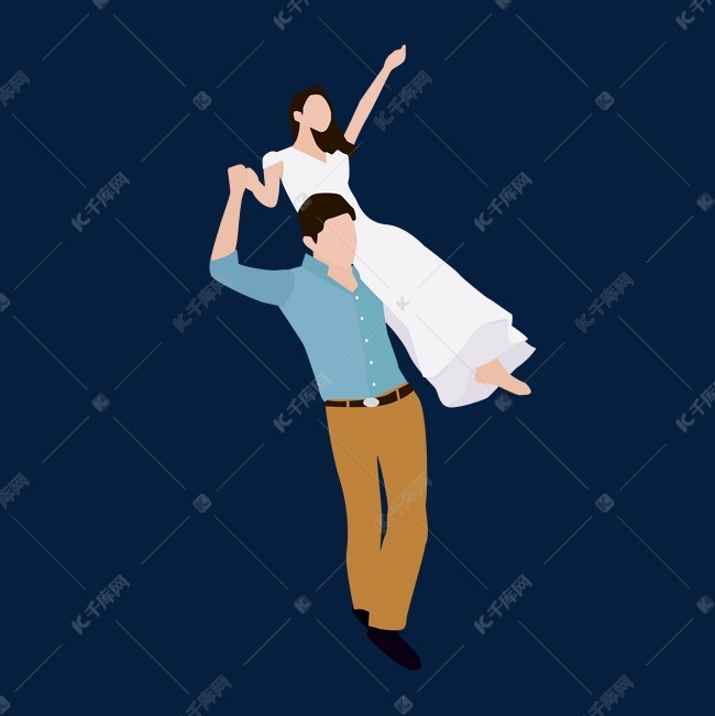 托举的情侣约会矢量素材