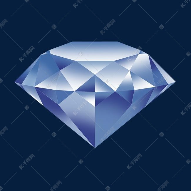 卡通蓝色钻石插画