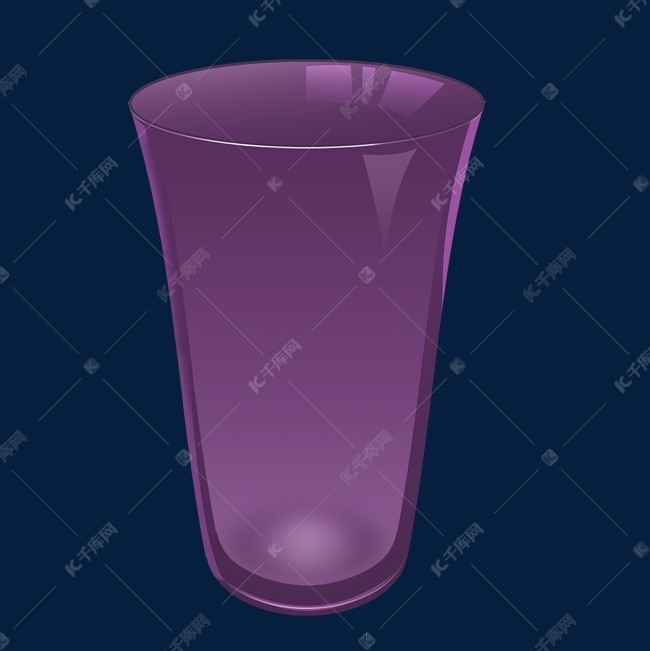 立体紫色牛奶杯子