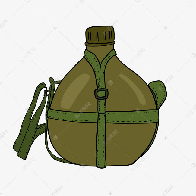 军用水壶卡通元素