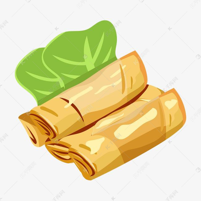 美味的春卷手绘