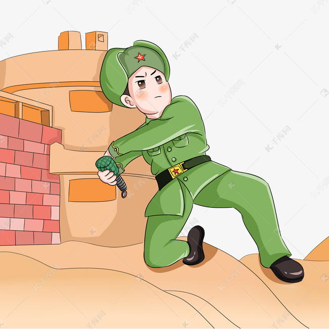 革命烈士董存瑞插画素材图片免费下载-千库网
