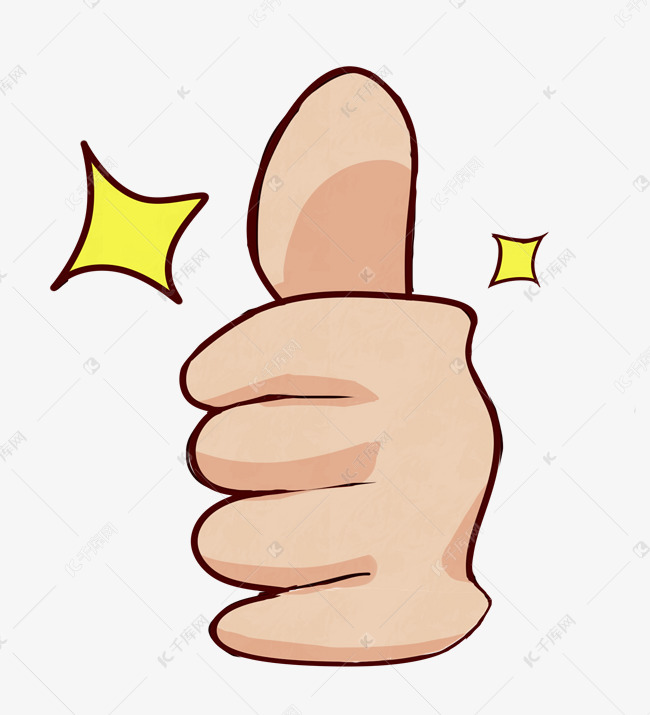 手绘点赞手势插画