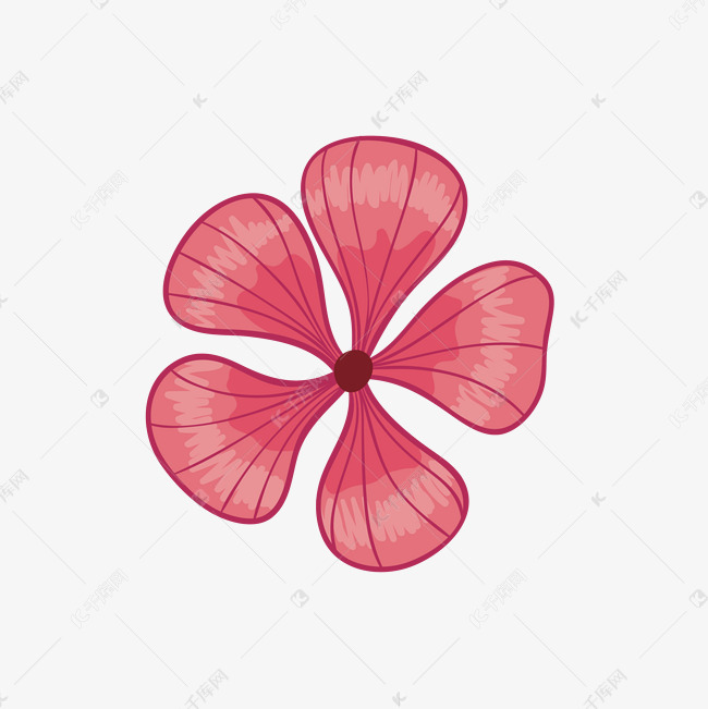 卡通可爱的五瓣花矢量素材