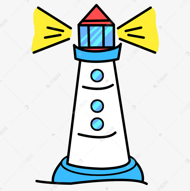 卡通手绘哨塔免抠图