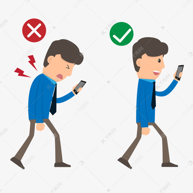 正确使用手机的示范矢量素材