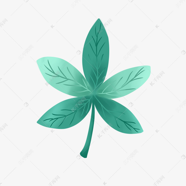 青色的小清新叶子素材图片免费下载-千库网