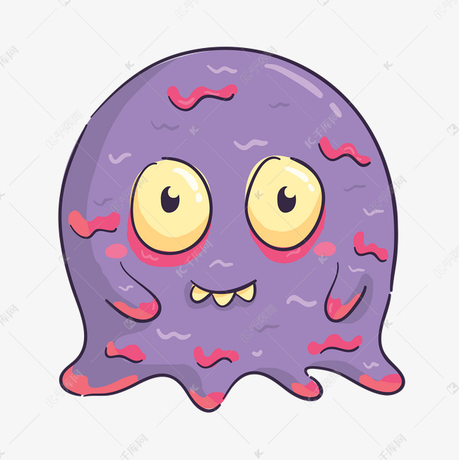 卡通紫色外星人矢量素材