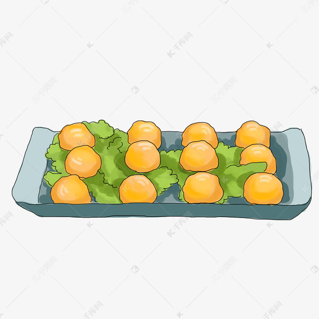插画手绘肉丸子图