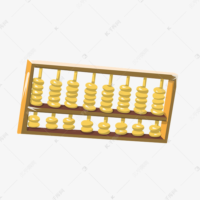 金色的算盘手绘插画