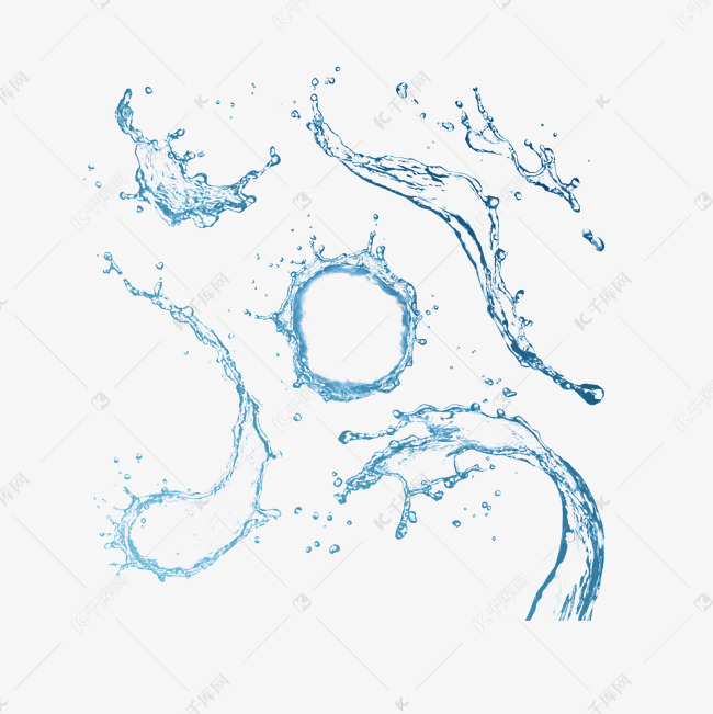 逼真水花飞洒滴落元素