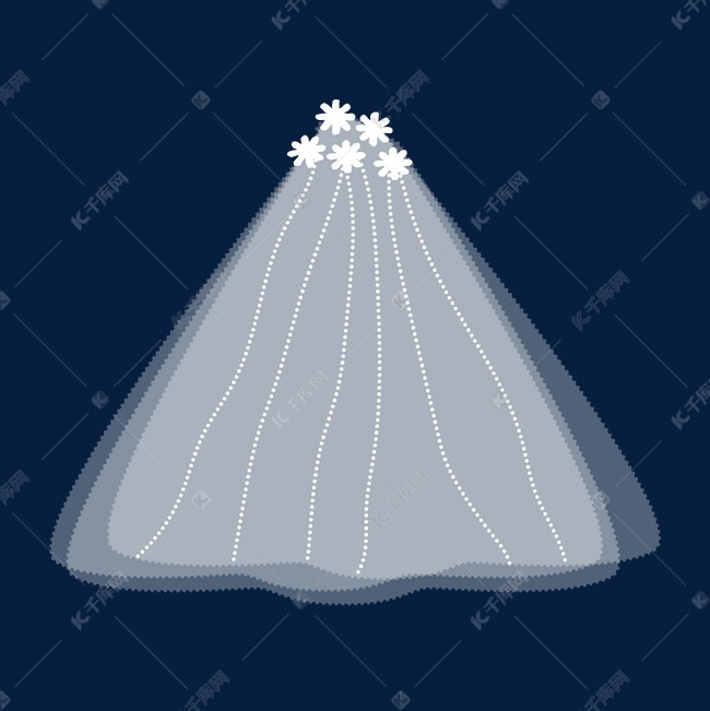 婚礼新娘头纱矢量