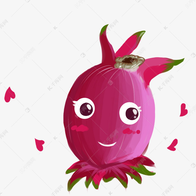 卡通表情火龙果爱心满满