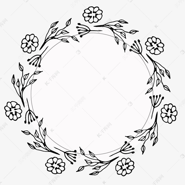 涂鸦风花朵边边框