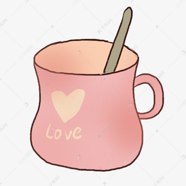 粉红色爱心桃免扣水杯