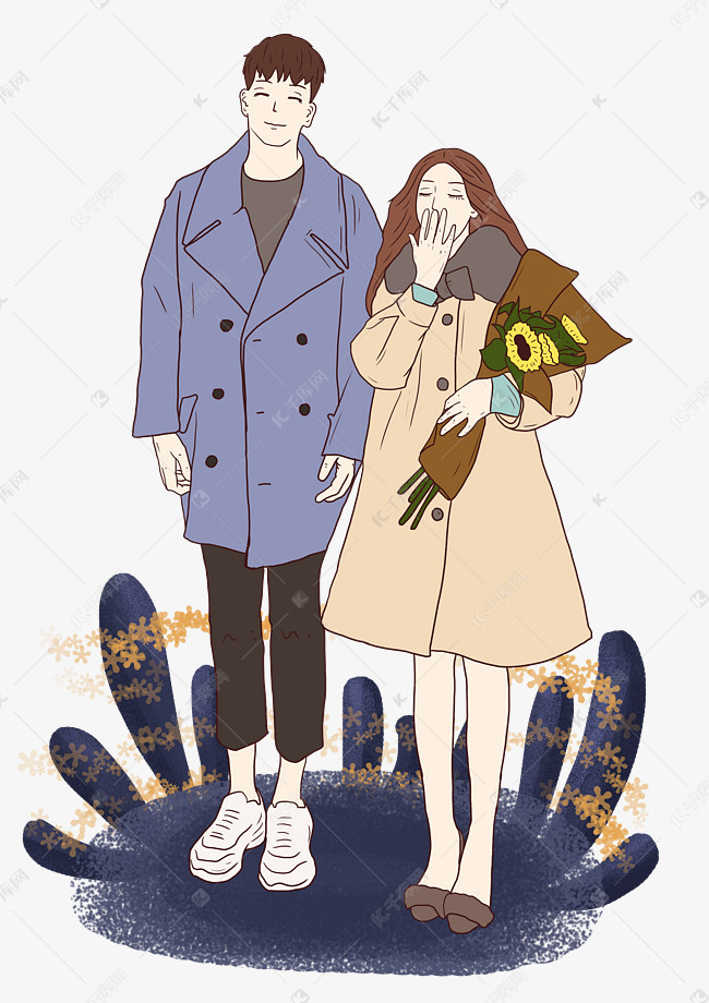 更多手绘情人节情侣装情侣插画小清新设计图片快来千库吧