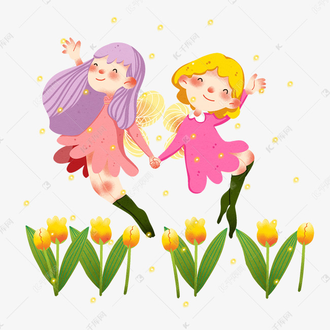 春姑娘人物和小花