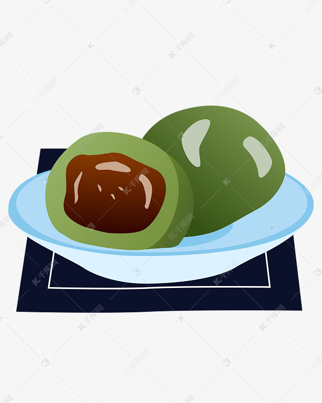 矢量卡通清明青团