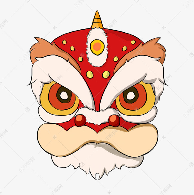 手绘瞪眼的龙头插画