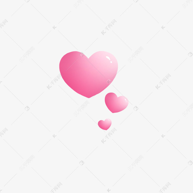 情人节立体爱心渐变png