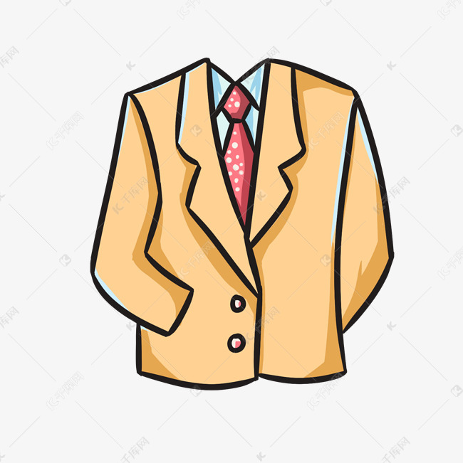 男士黄色西装插画