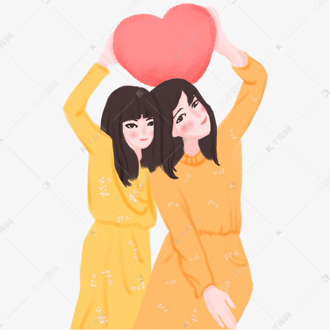 姐妹比心