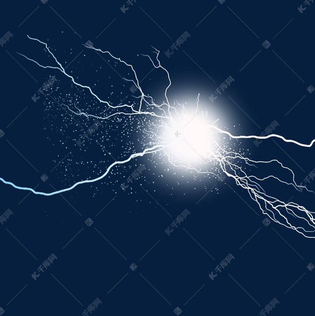 白色雷电光斑光晕元素