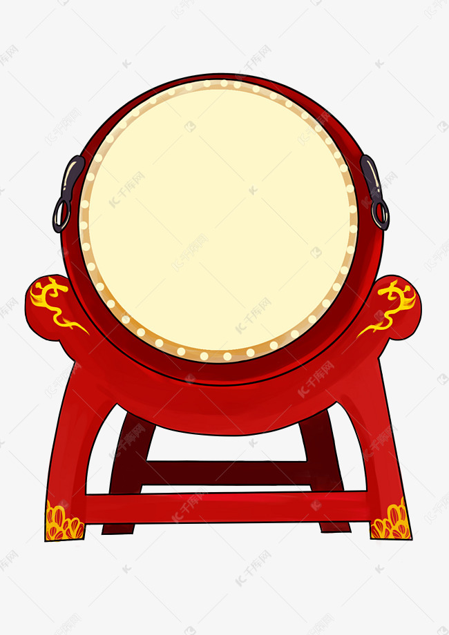 漂亮的中国大鼓插画