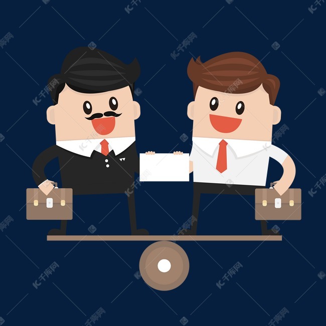 卡通合作双赢的男人矢量素材