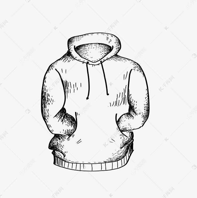 线描卫衣手绘插画