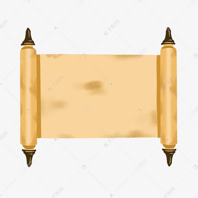 手绘暗纹卷轴边框