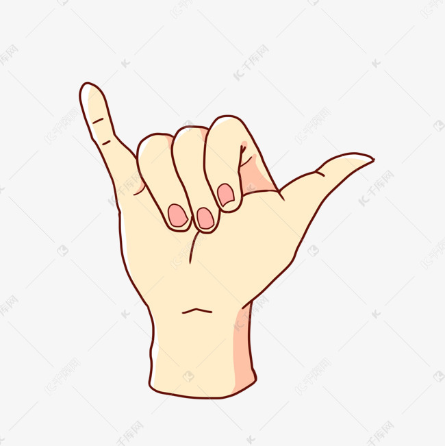 手绘卡通手势6插画