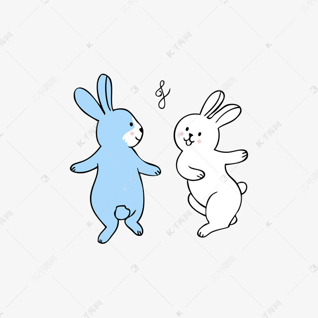 跳舞的小兔子简笔画图片