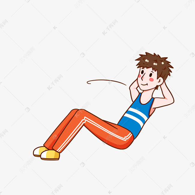 健身男生快速仰卧起坐