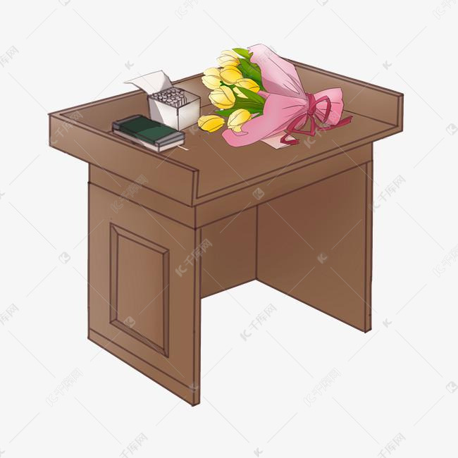 教师节三尺讲台鲜花插画