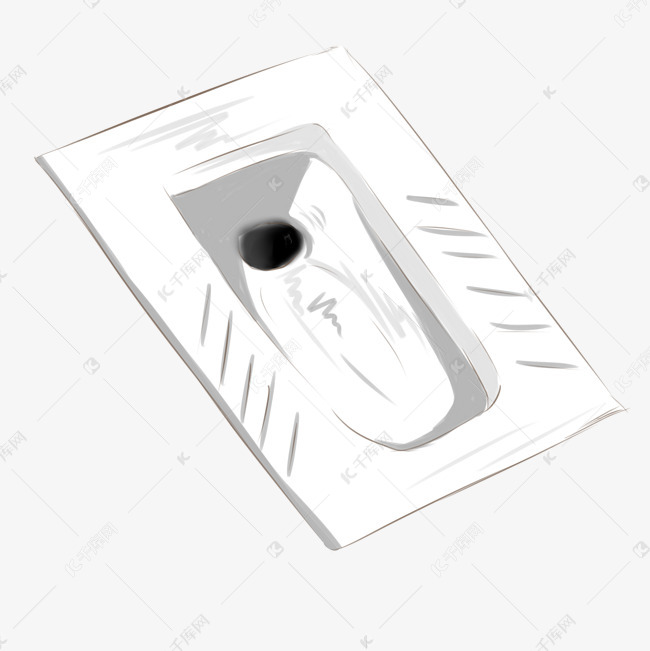 白色蹲式马桶插画