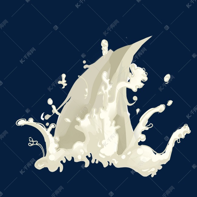 手绘牛奶奶茶液体